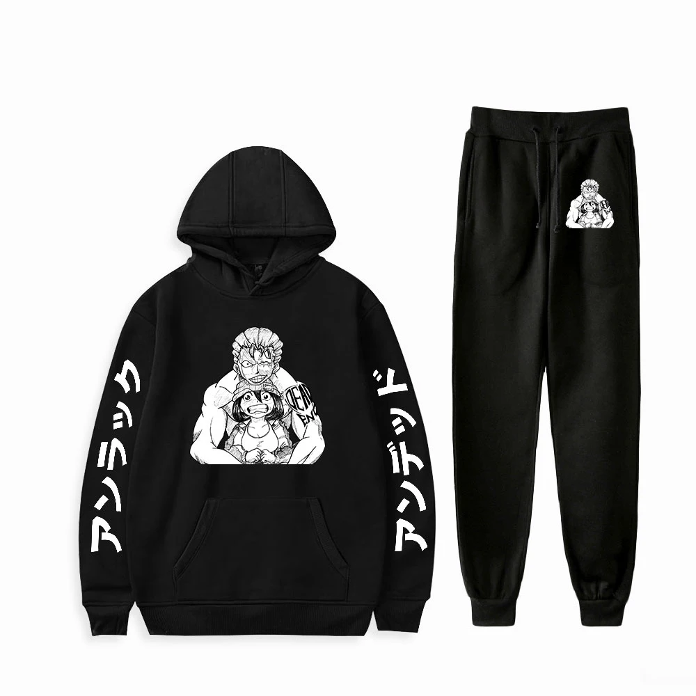 

Manga Undead Unluck Sweatshirt Unisex Two Piece Set Hoodie+Jogger Pant Harajuku Streetwear Japanese Anime Women Men's Set