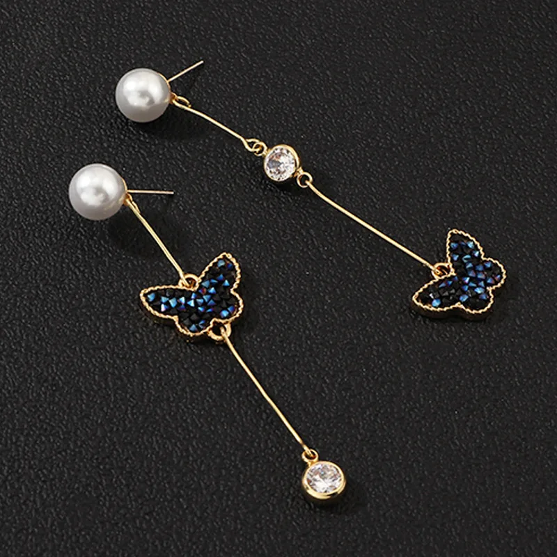 Женские серьги подвески в европейском стиле длинные из сплава с подвеской