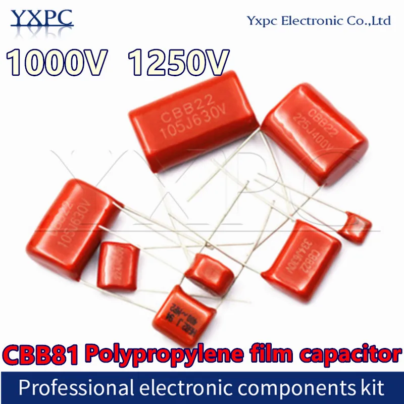 

10PCS pitch 10mm 15mm 1000V 1250V CBB81 Polypropylene film capacitor 103J 183J 222J 392J 472J 562J 682J 822J 10NF 2.2NF 3.9NF