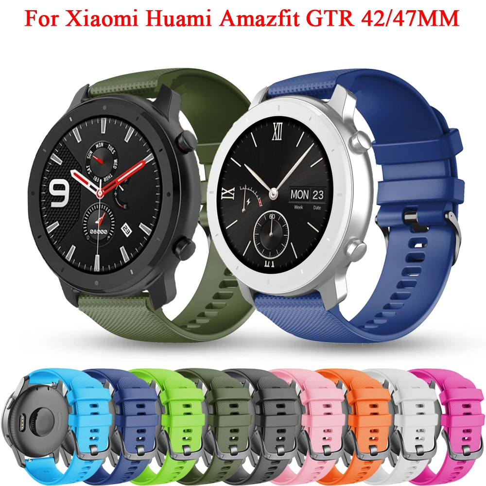 

Band For Xiaomi Huami Amazfit GTR 47mm 42mm Smart Watch Silicone Soft Strap 20 22mm Watchband For Amazfit GTS 2e GTR 2E Bracelet