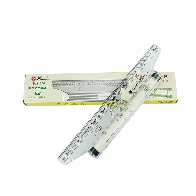 

Kewen KX300 Plastic Multi-purpose Angle Parallel Ruler 30cm Universal Parallel Scroll Ruler Angle Ruler Foot Chiban Roller Ruler