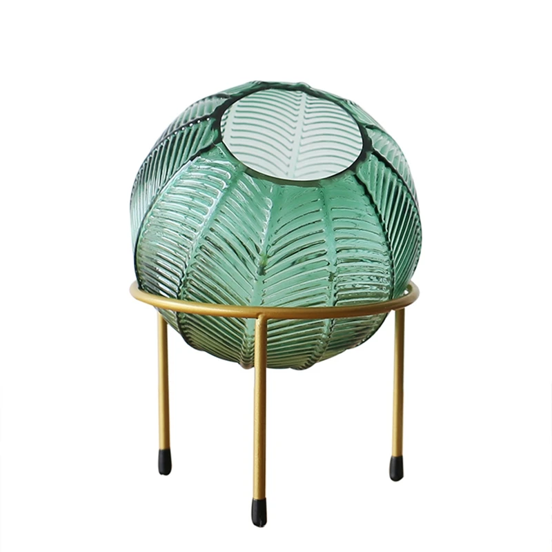 Роскошная креативная стеклянная ваза зеленая Скандинавская мягкая декоративная