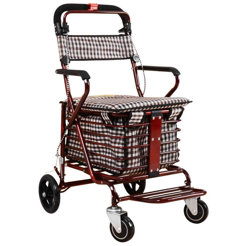 

Складная коляска для пожилых людей, сиденье для покупок старого скутера, можно приобрести четыре оборота, погрузить в корзину