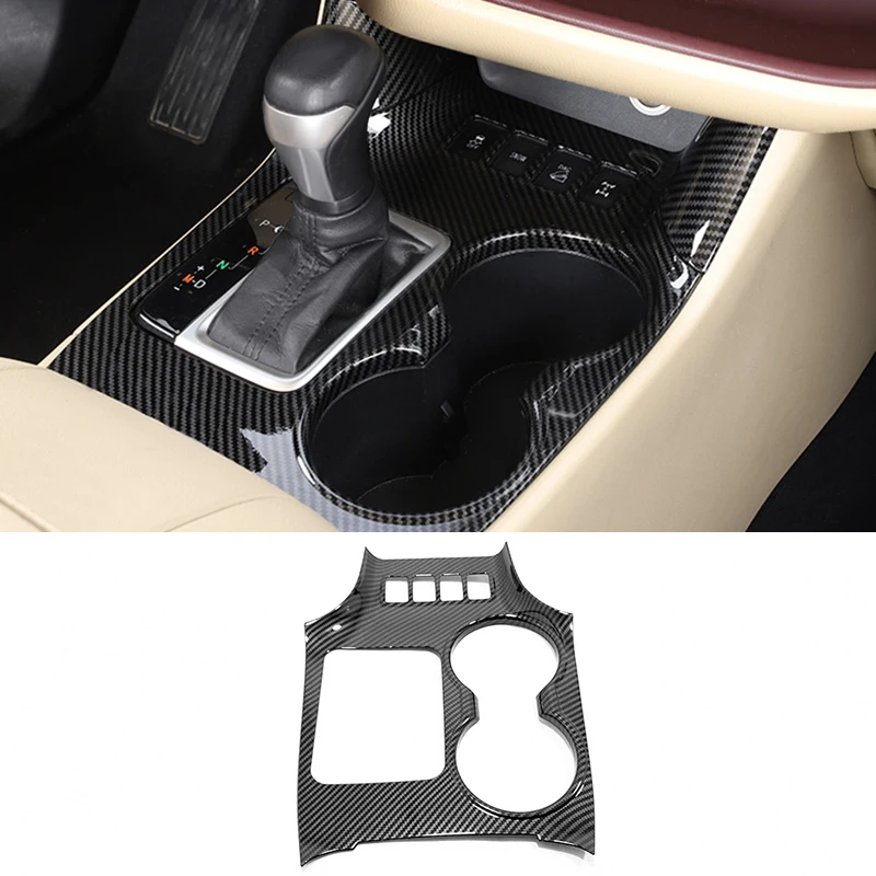 

For Toyota Highlander Kluger 2014 15 16 17 18 19 2020 ABS Carbon fibre gear shift knob frame panel Cover Trim accessories 1pcs
