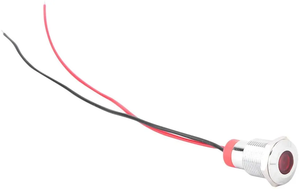 

With Cable Metal Indicator 1 Pcs 12mm BEM-12C Dash Light Lamp LED Red 12V