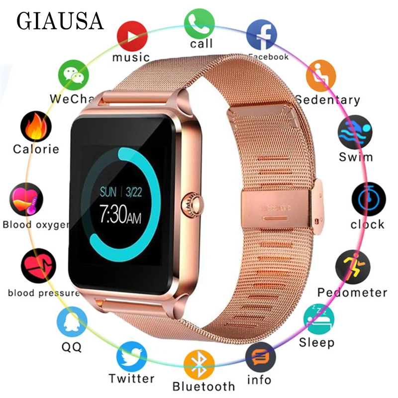 Смарт-часы GT08 Plus с металлическим ремешком, наручные часы с Bluetooth, поддержка sim-карты TF, Android и IOS, часы на нескольких языках PK S8 Z60