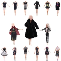 barbiees accessories doll clothes black suit long haired coat fit barbiees dollour generation kids toys diy princess doll