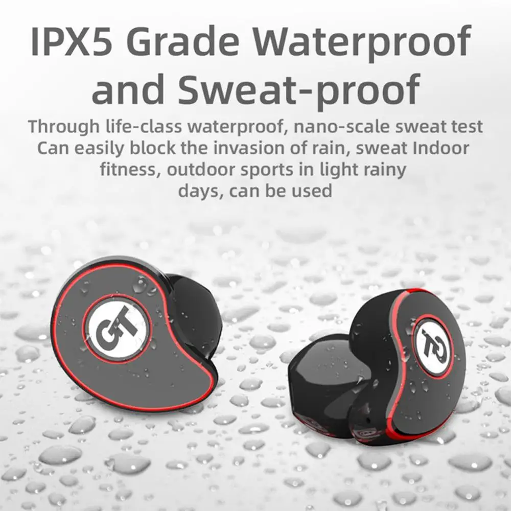 TWS Bluetooth V5.0 наушники в ухо Беспроводная гарнитура водонепроницаемые спортивные 6D