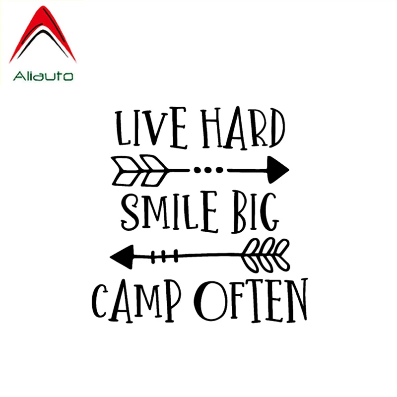 Наклейка на автомобиль Aliauto модная наклейка с надписью Live Hard Smile Big Camp водостойкая