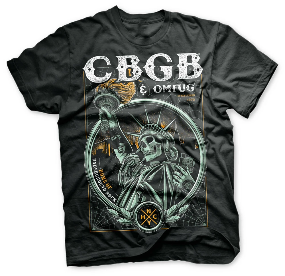 Cbgb &amp Omfug статуя Мужская футболка Nyc Черная Удобная | одежда