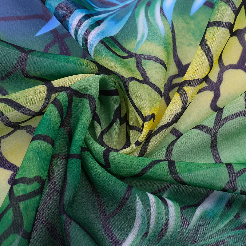 

Chiffon women printing Holiday Dress skirt Beach Cover Up Tunics for Beach Swimsuit