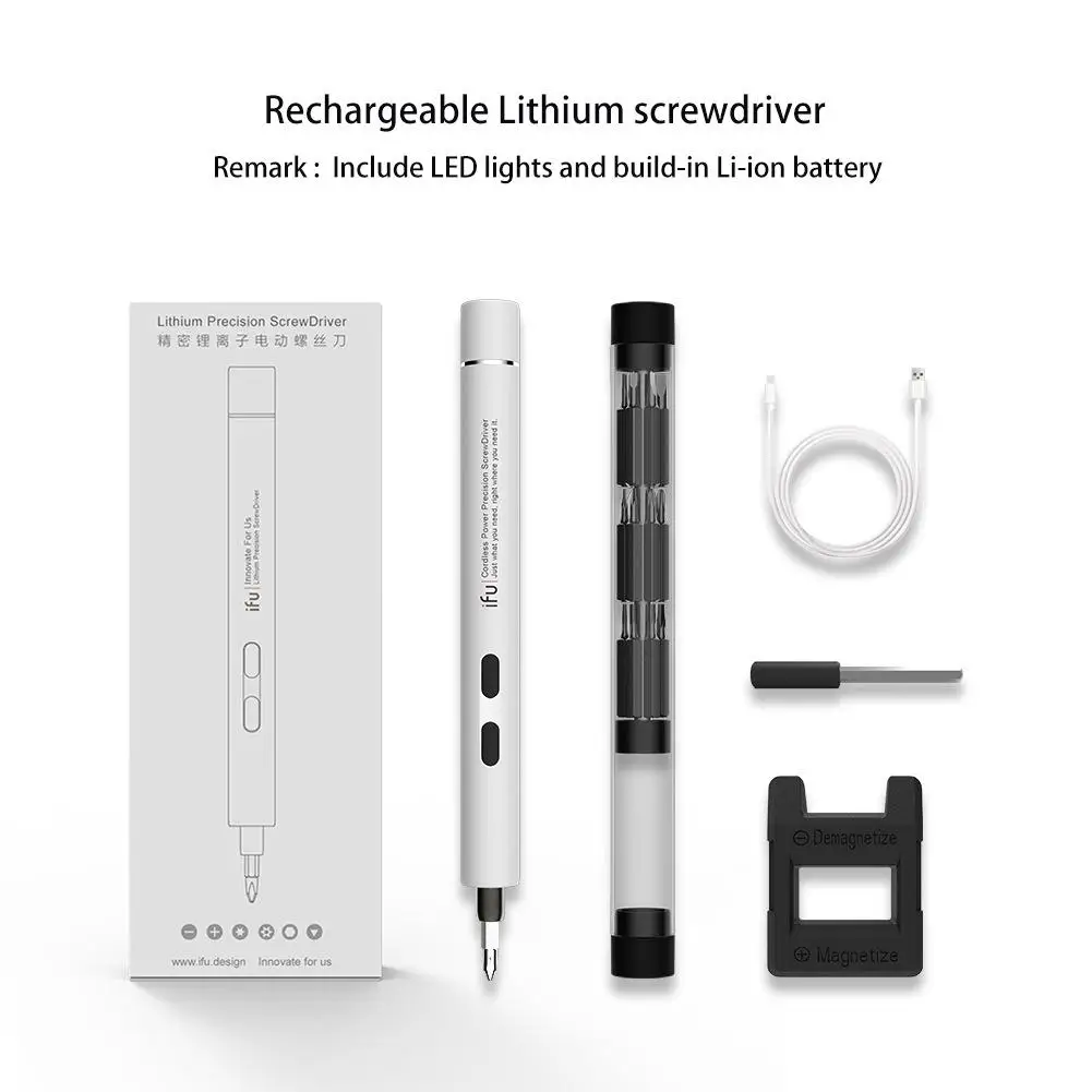 Электрическая отвертка USB порт для зарядки с насадками мини прецизионная