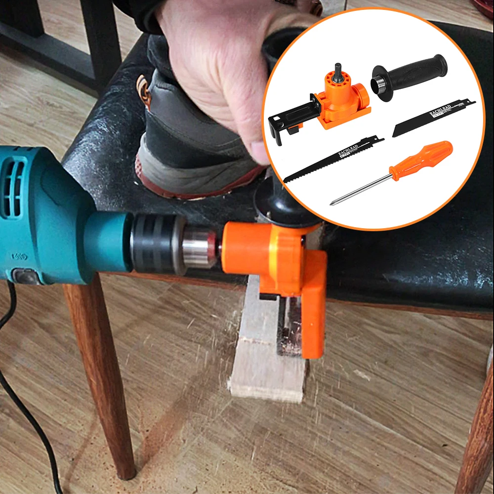 Reciprocating Saw Attachment Adjustable Anti-Skid Practical Safe Versatile Electric Drill Adapter Kit For Wood Metal Cutting | Инструменты
