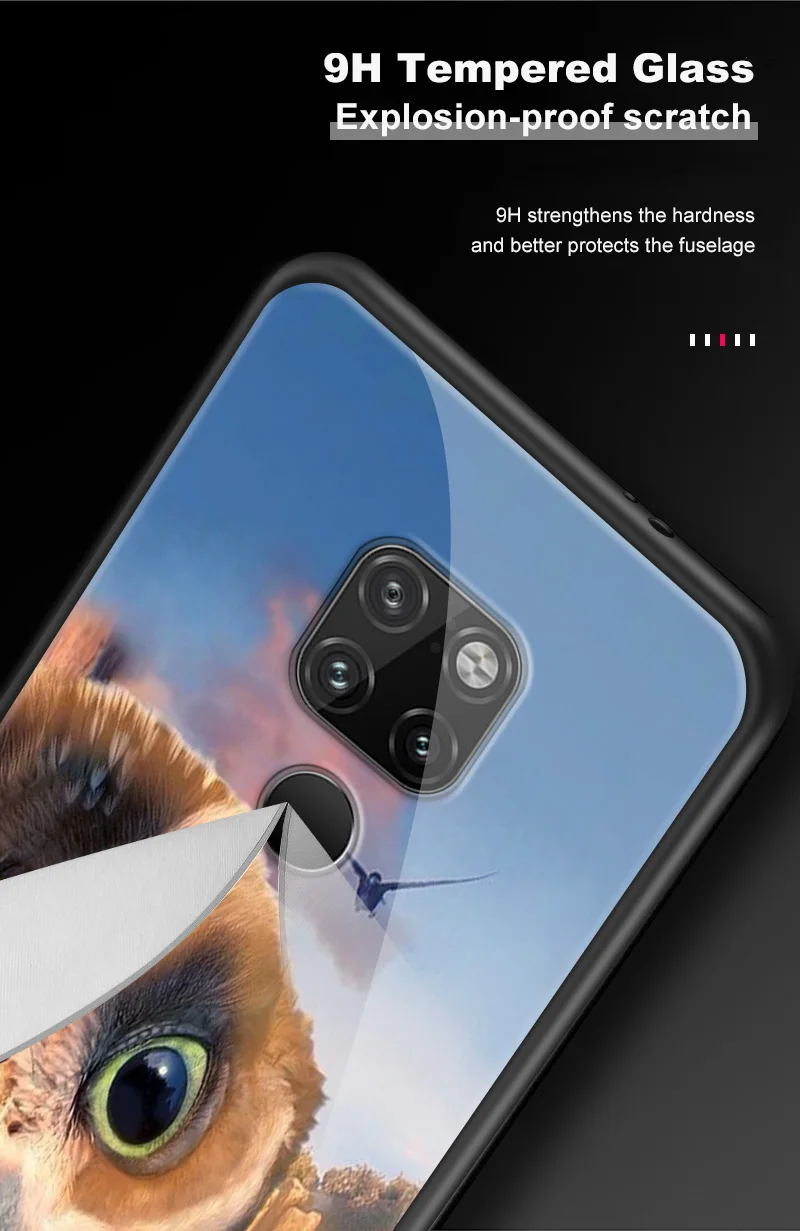 Чехол из закаленного стекла для huawei Enjoy 9s Honor 7A Pro 7C 7X 8A 8X9 10 Lite Magic 2 Play mate 20 Pro Nova2 3 4 Design Animal Capa