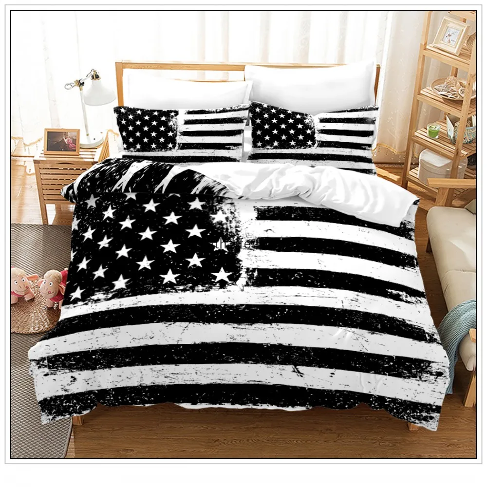 American Flag Eagle Bedding Set Luxury Duvet Cover Soft Bedclothes And Pillowcase Queen Size 2/3pcs Bed Sets Home Textile | Дом и сад