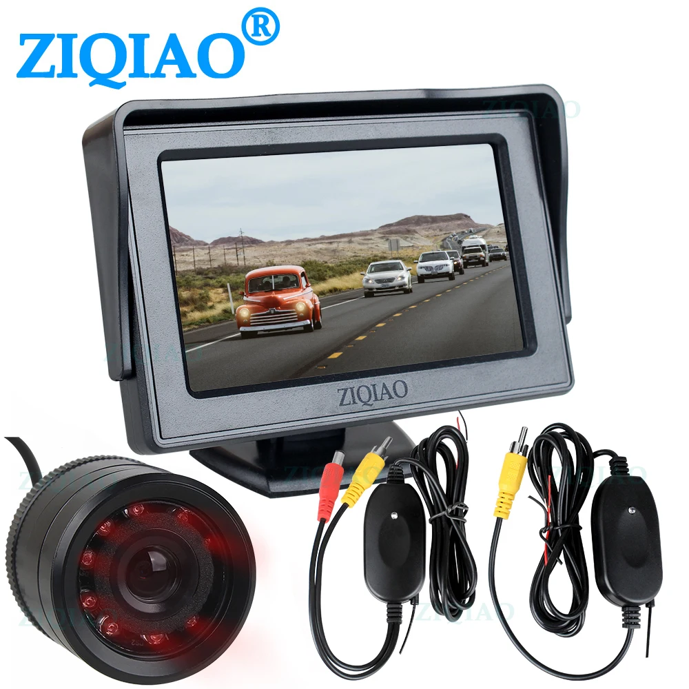 Транспортное средство 4 3 дюймов ЖК дисплей монитор Беспроводной ИК заднего вида