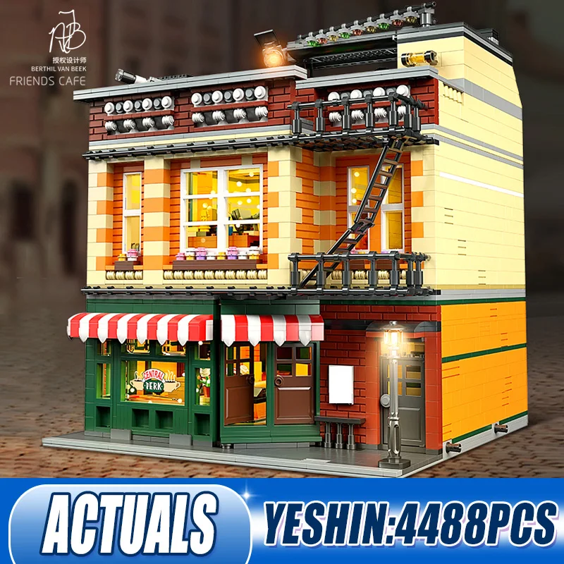 

MOULD KING 16014 Street Building Toy The MOC-34463 Central Perk With Led Parts Assembly Building Blocks Kids Christmas Gifts