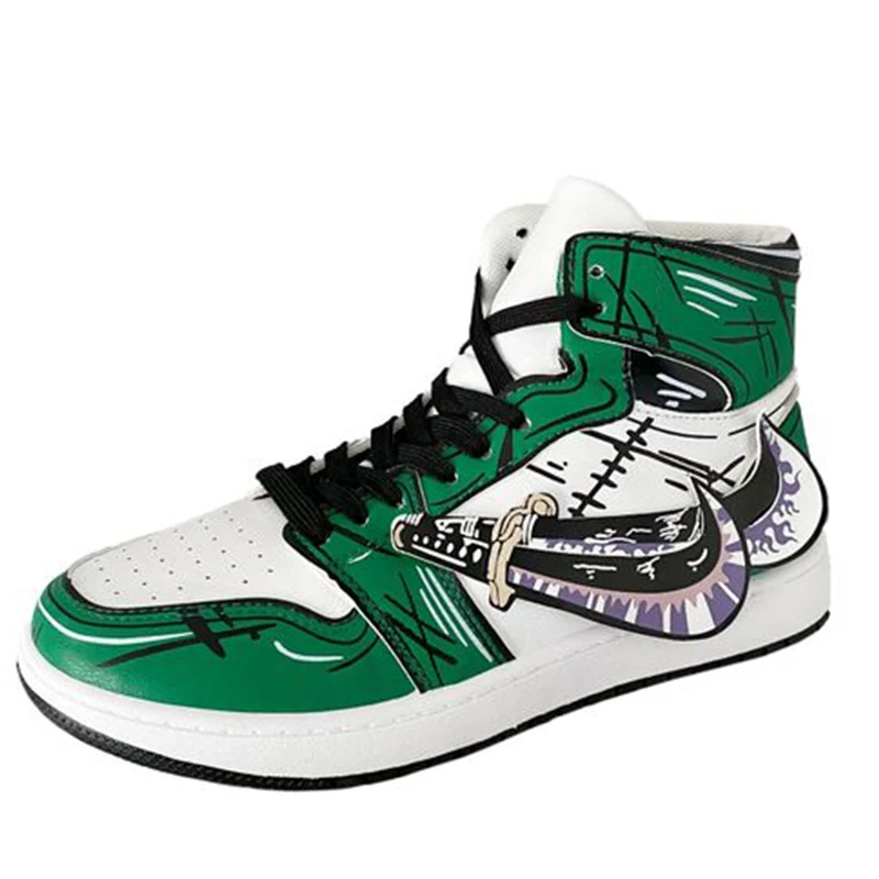 

2021 Casual Men's Spring Breathable Fashion Cartoon Design Couples Casual Vulcanized Shoes Handsome High Top Lace Up Men Shoes