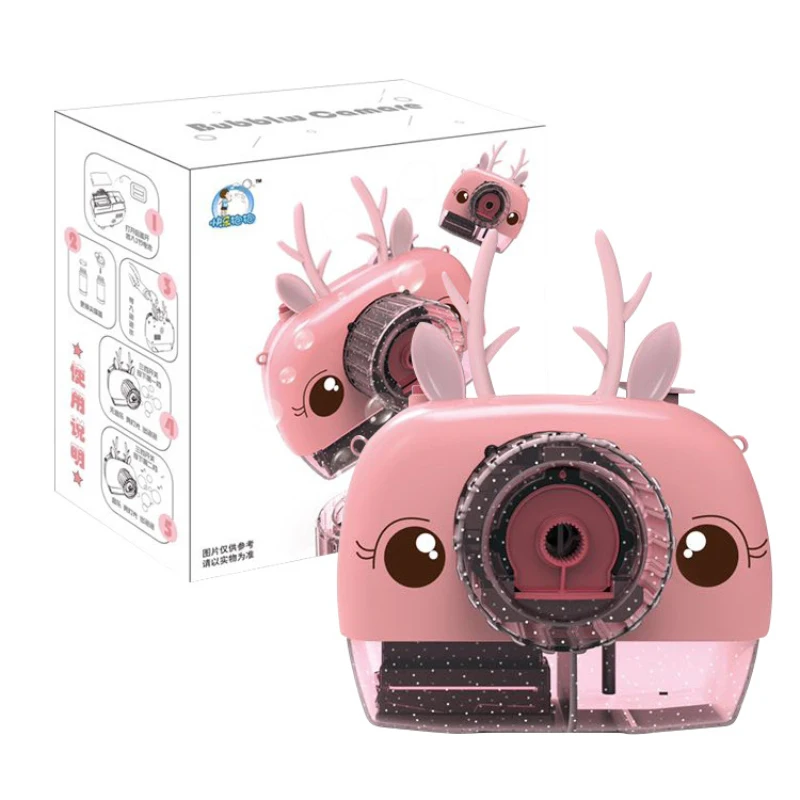 

New Cartoon Camera Model Bath Shower Toy Music Bubbles Maker Party Summer Swimming Pool Outdoor Children Toy TSLM2