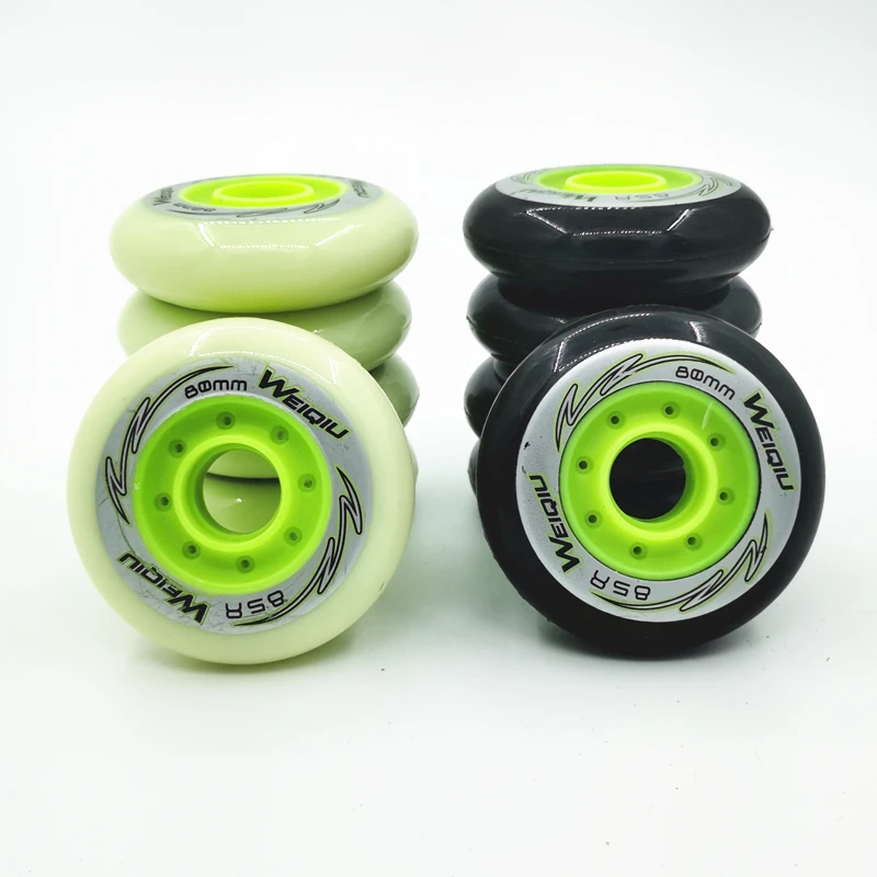 

8 Pieces/lot 85A Street Invaders Skating Wheel For Roller FSK Slalom Patines Shoes 76MM 80MM Roller Wheels Inline Roller Tyre