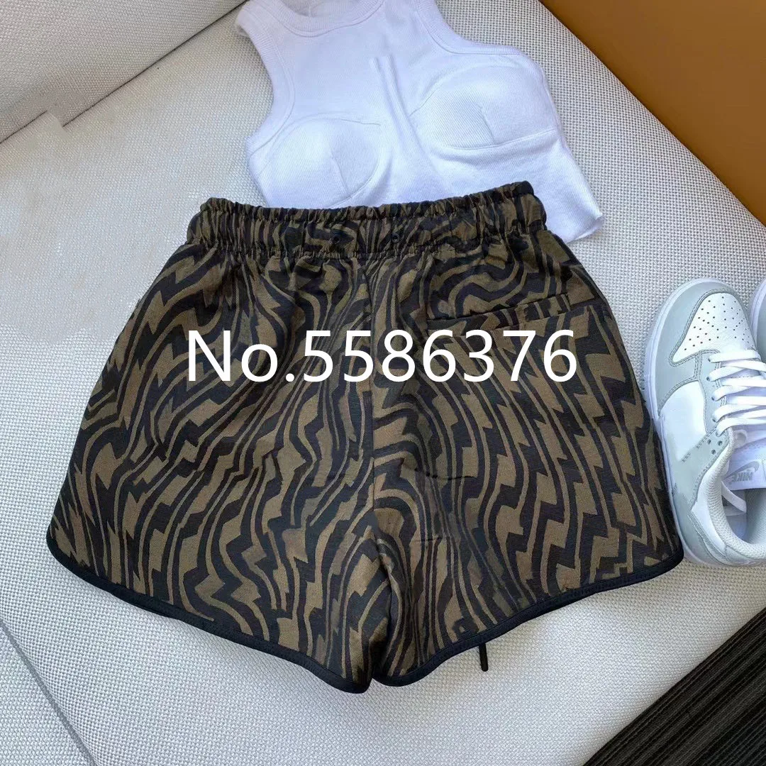 

Runway Summer Woman's Shorts Letter Printed High Waist Wide Leg Short ladies Sexy Loose Sport Gym Young Casual Short Trousers