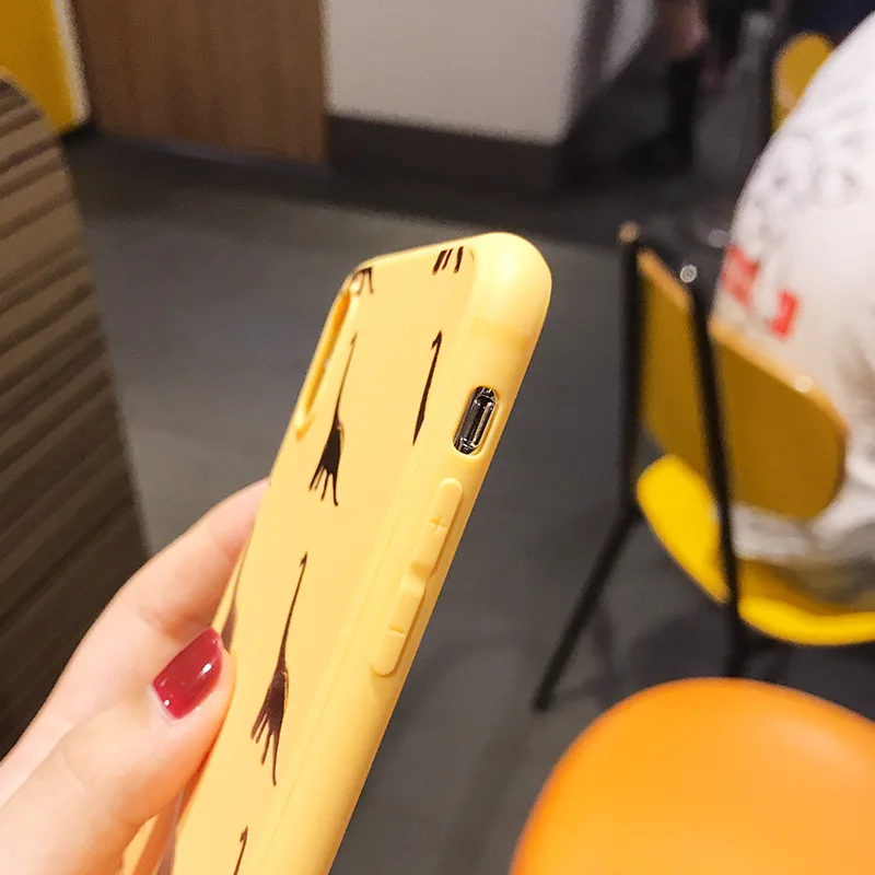 Милый чехол для телефона с мультяшным животным динозавром iPhone 7 Plus 8 6s желтый