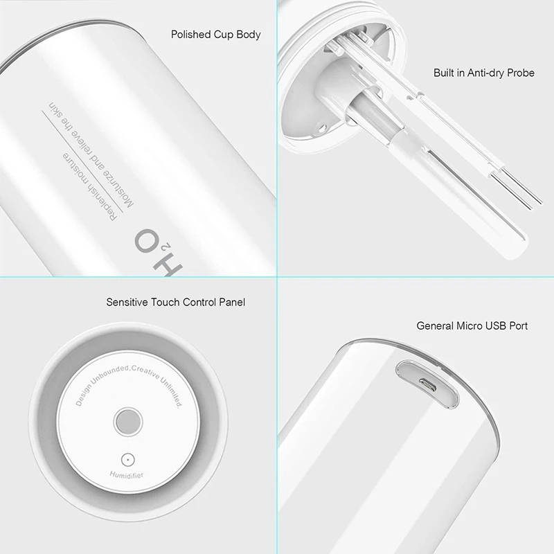 

Portable Humidifier Small Cool Mist Humidifier 400Ml,Personal Desk Humidifiers for Baby Bedroom Travel Office,Etc