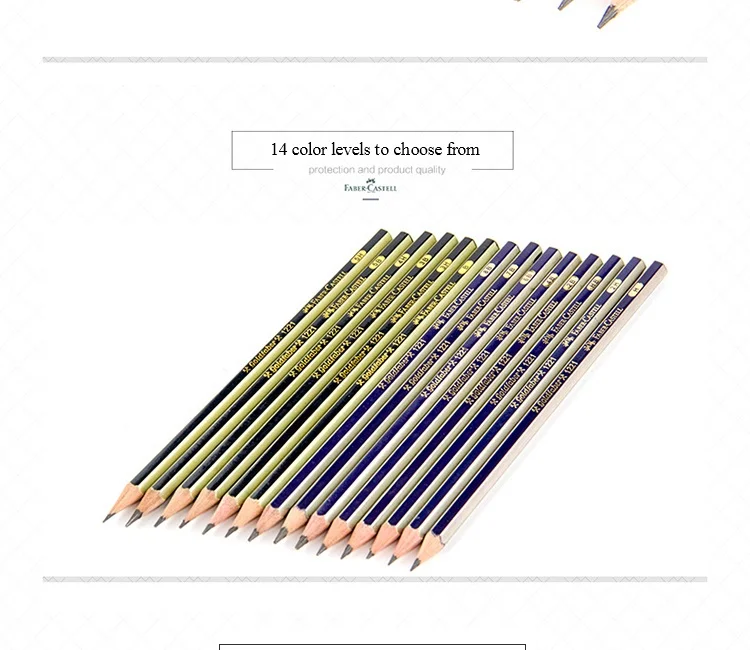 Faber Castell 12 шт высокое качество древесины эскиз и набор карандашей для рисования 5H 4H 3H 2H HB B 2B 3B 4B 5B 6B 7B 8B художественных 1221