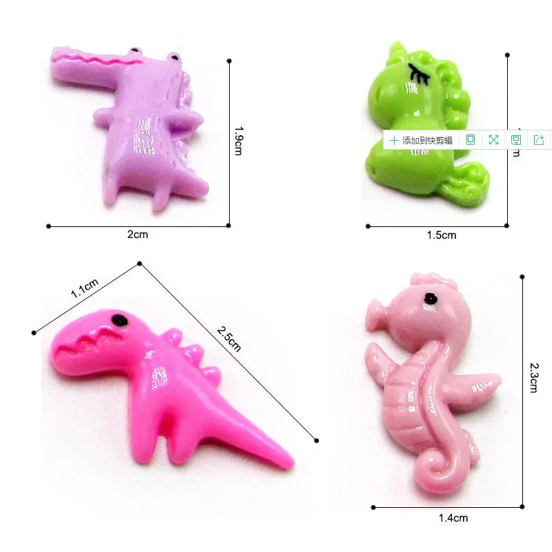 50 шт. Мультяшные животные резиновый Единорог динозавр плоская спина кабошон