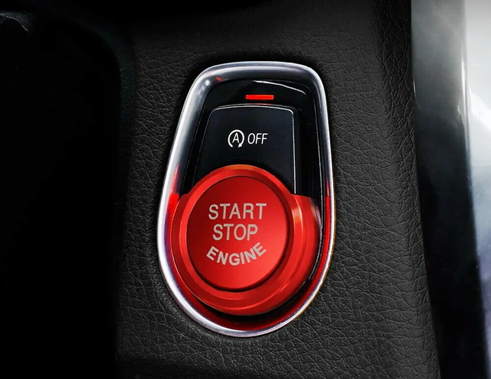 

Red Aluminum Car Keyless Engine Push Start Button Decoration Cover Trim With Ring For BMW Interior Mouldings