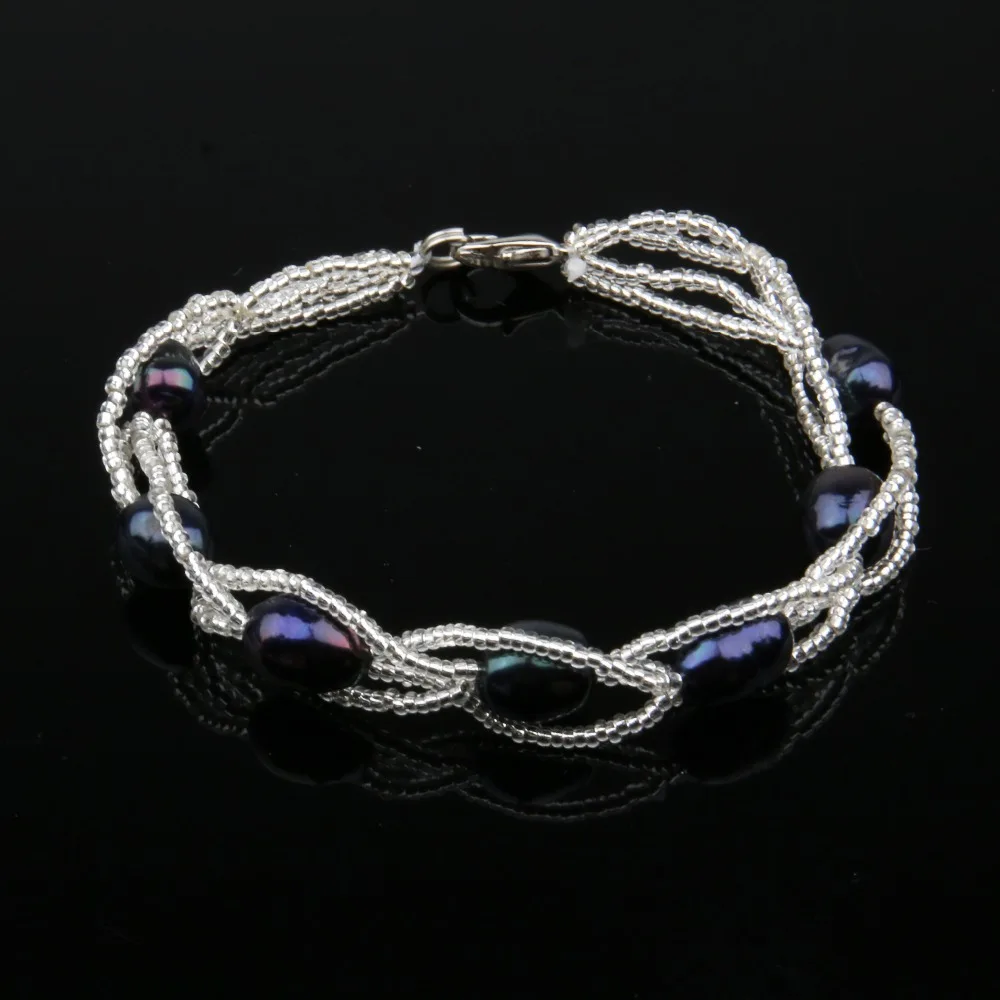 Женские браслеты из натурального пресноводного жемчуга 7-8 мм | Украшения и