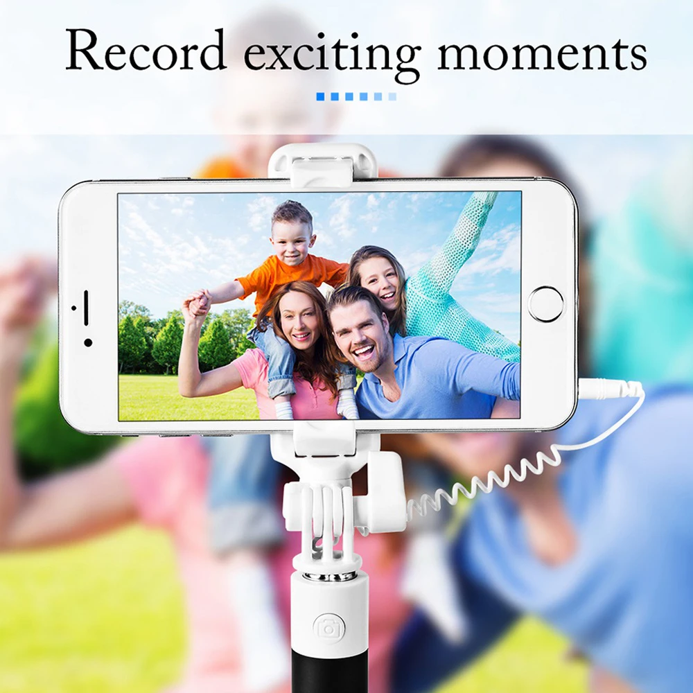 Universal Mini Selfie Stick With Button Wired Silicone Handle Monopod For iPhone XR X XS MAX Xiaomi Huawei Samsung Sticks | Электроника