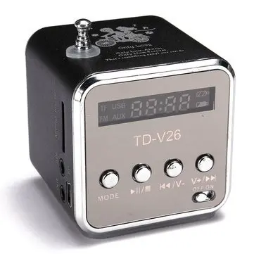 TD-V26 мини Динамик Портативный MP3 музыкальный плеер w/ЖК-дисплей Поддержка FM радио