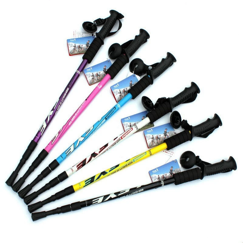 

Camping Walking Stick Telescopic Hiking Stick Aluminum Foldable Hiking Poles Outdoor Accessories For Trekking Self-Defense Weapo
