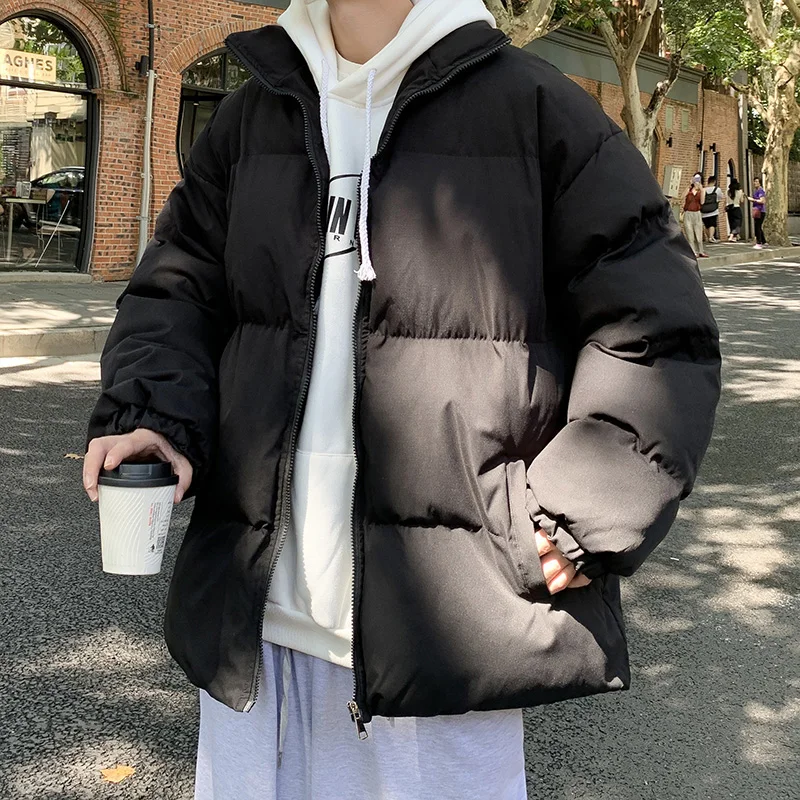 Thicken Men Winter Jackets and Coats Size M-5XL Stand Collar Oversize Parkas Korean Couple Male Cotton Padded Coat Warm Jackets