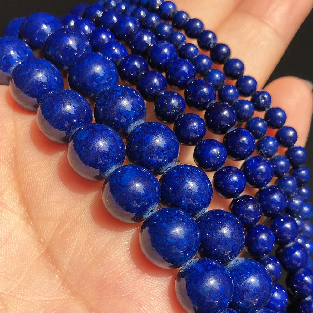 Натуральный Камень Королевский синий деревянные Ясперс бусины высокое качество