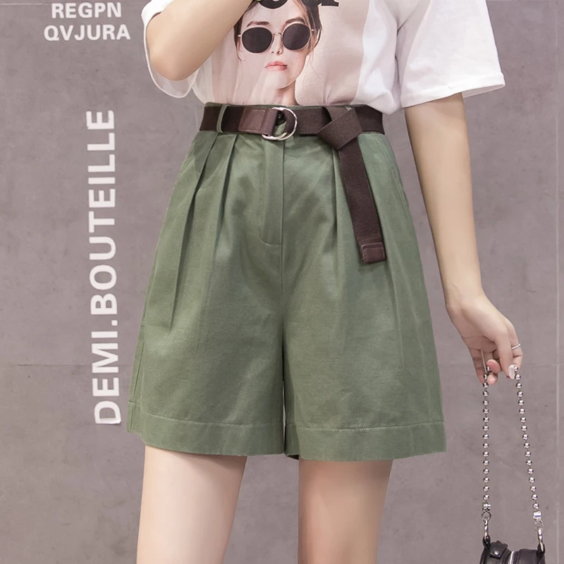 Женские летние шорты 2020 новый стиль с высокой талией повседневные Прямые брюки