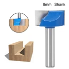 1 шт. Концевая фреза 8 мм хвостовик Чистка нижней части Концевая фреза карбида вольфрама с покрытием Алюминий Гравировальный фрезерный резак по дереву Деревообработка инструменты фрезы