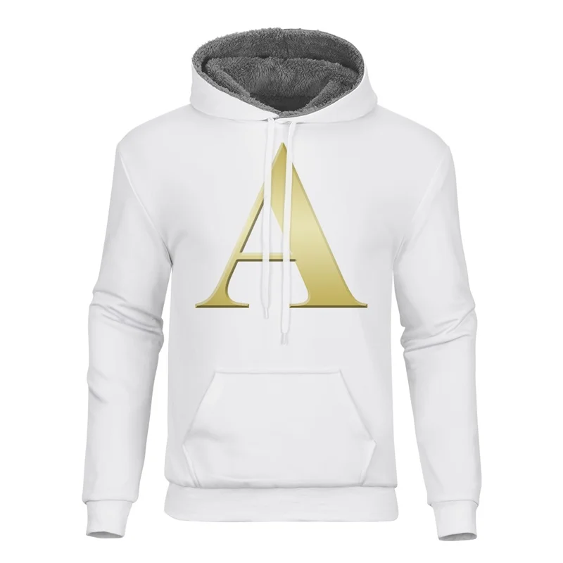 

Cloudstyle зимняя мужская флисовая толстовка с 3D принтом Золотое письмо Толстая Толстовка с длинными рукавами модное мужское пальто уличная оде...