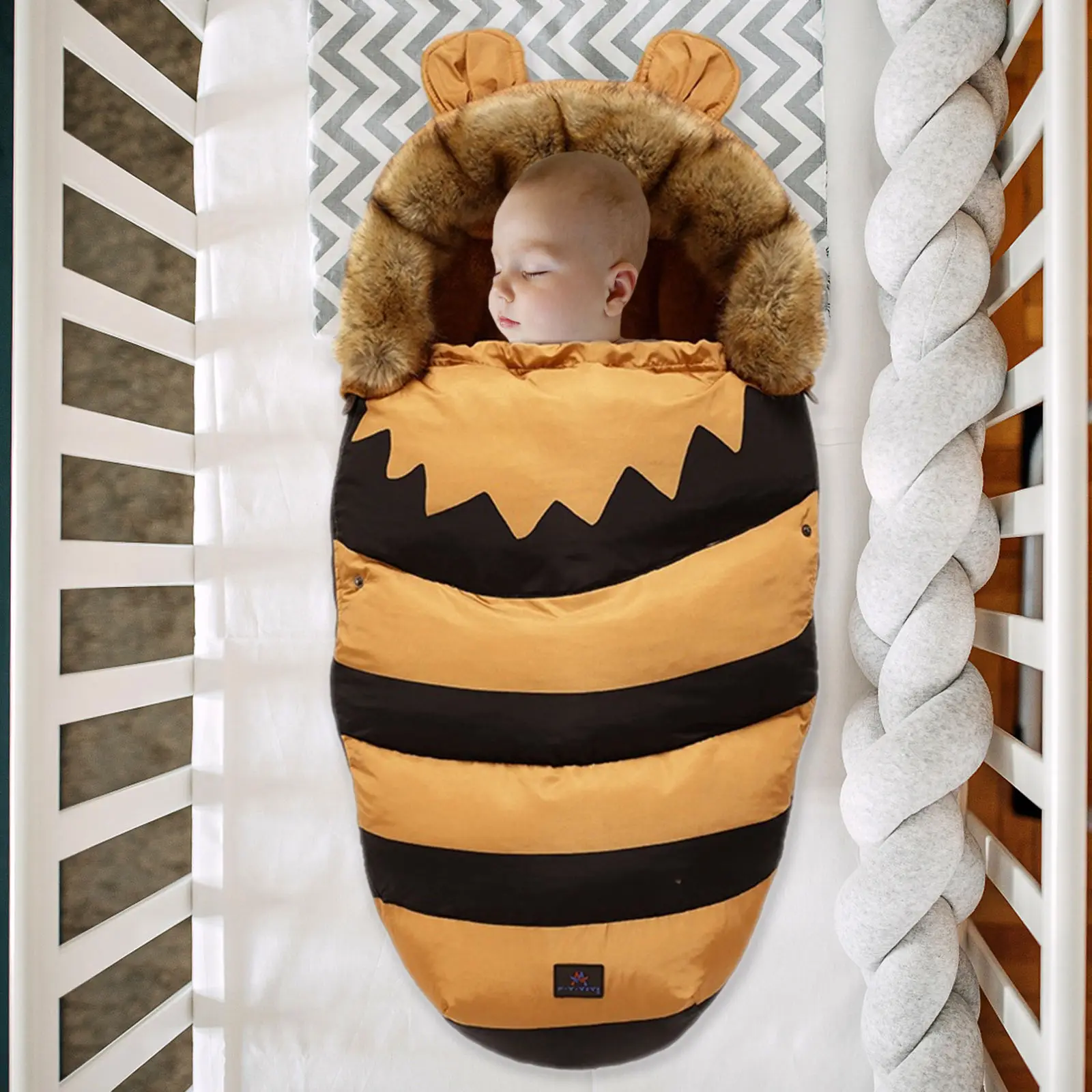 Зимний детский спальный мешок двухсторонняя молния удобный дышащий Женский для