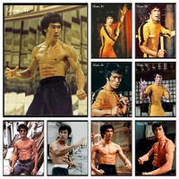5d cross stitch kit bruce lee diamond painting chinese kung fu star mosaic picture of rhinestone embroidery wall decoration full