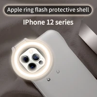 led round big light cases for iphone 11 pro max case for iphone 12 x xr xs selfie light beauty flash light portable back cover