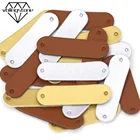 Бирки для вязания из искусственной кожи, коричневыезолотистыеСеребристые Пустые бирки, 50 шт.