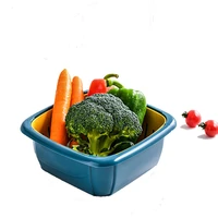 kitchen tools fruit and vegetable drain basket multi function fresh keeping box with cover refrigerator thickened storage box