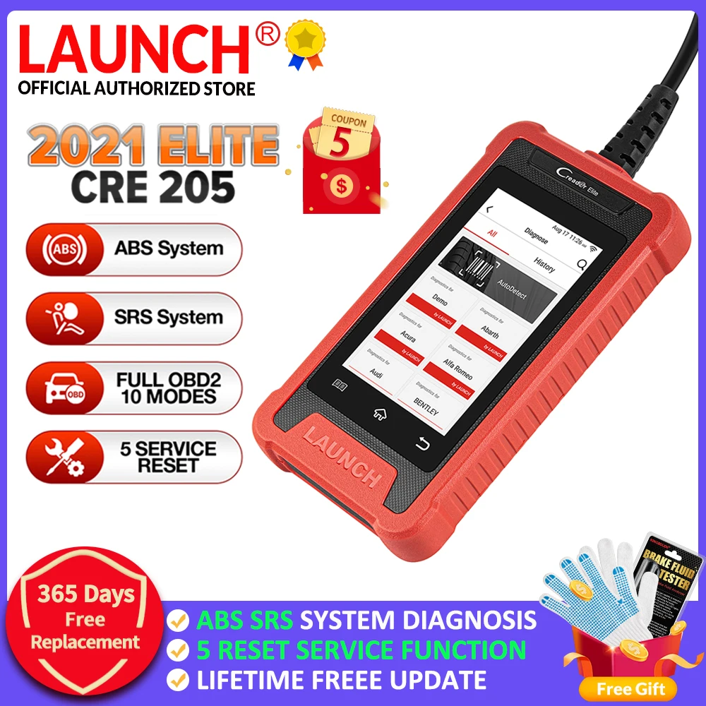 Диагностический сканер LAUNCH X431 obd2 Creader Elite CRE205 инструменты для диагностики