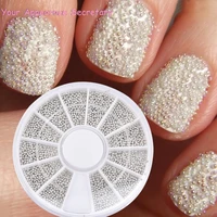 1 box 3d micro beads nail art rhinestones caviar tips decoration manicure diy wheel