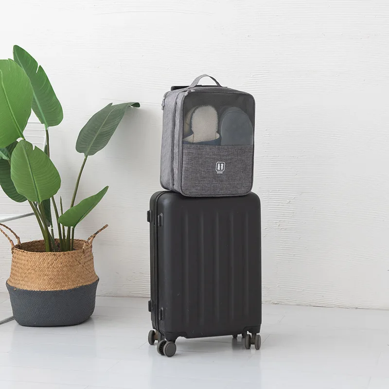 

Traver Shoes Organizer Reusable Large Trolley Bag Foldable Canvas Totes Storage with Top Handle