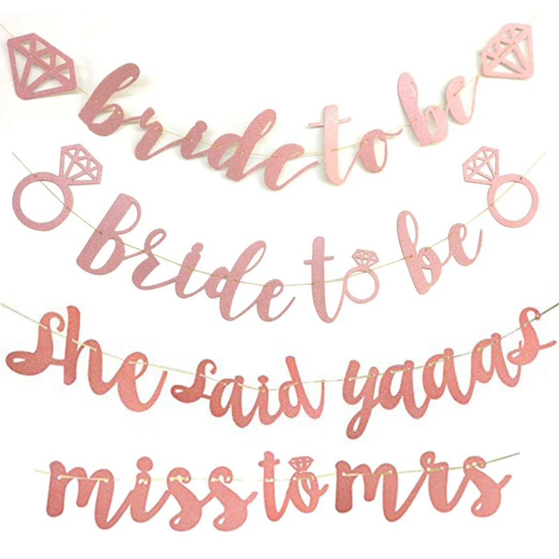 

Wedding Decorations Rose Gold Bride To Be Balloons Veil Sash Bridal Shower Bachelorette Badge Bachelorette Party Supplies