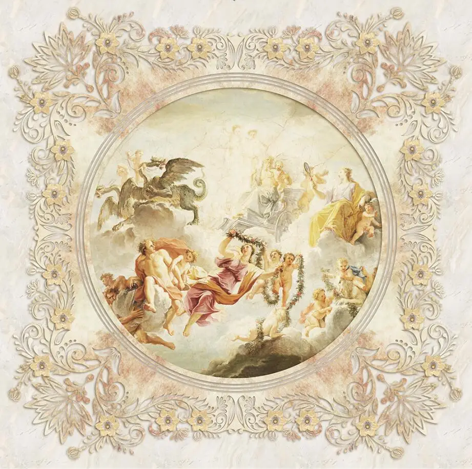 Счастливый Ангел мраморный Европейский подвесной Топ фреска спальня потолок фон