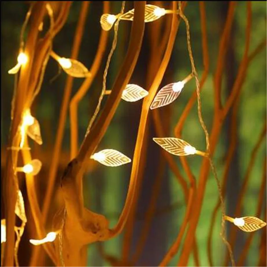 Светодиодная гирлянда с листьями дерева светодиодная лампа декоративные огни
